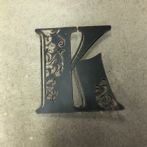 Letter K metal wall decor